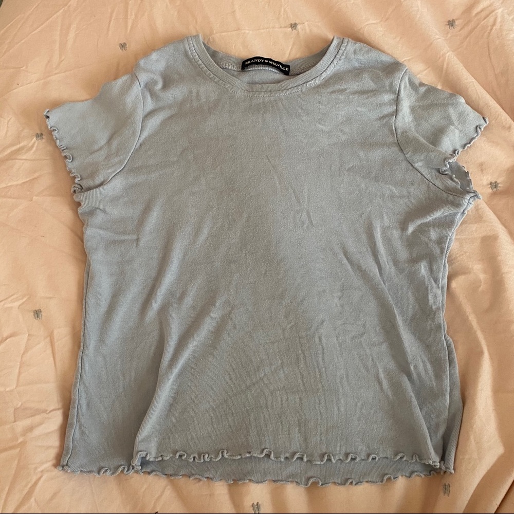 brandy melville blue ruffle tee